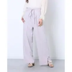 Apuweiser-riche クロスリボン付セミワイドパンツ 薄紫 0サイズ