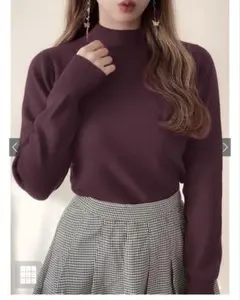 GRL カシミヤタッチハイネックニットトップス [cu223] ボルドー タグ有