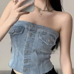 Dezzy デニム ボディスーツ　チューブトップス　新品未使用　タグ付きシイーン