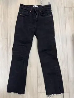 ZARA ブラック フレアデニムパンツ EUR38のサムネイル