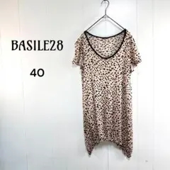 バジーレヴェントット シアートップス レオパード柄 シルク混 L