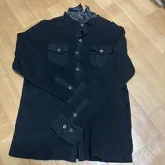 MALE & CO. ブラックリブシャツ Mサイズのサムネイル