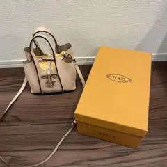 TOD'S トッズTタイム レスレザーショルダー バッグ ピンク　美品