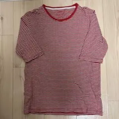 ikka ボーダーカットソー 赤白 Lサイズ