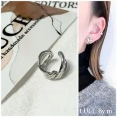 1066 シルバー ツイスト イヤーカフ お洒落 シンプル