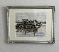 真作 絵画 水彩肉筆画 鶴十帆（カクジッポ）『スペイン広場』直サイン