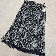 新品★axes femme★花柄&レーススカート★ネイビーMサイズ