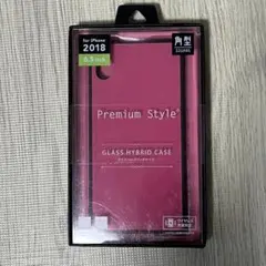 【新品】iPhoneXSMaxケース　角形　ガラスハイブリッドケース　ピンク