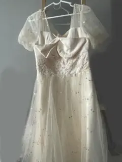 アイボリーボウタイパーティードレス