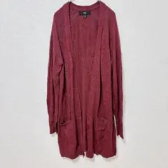 モッシモ　ロングカーディガン　ワインレッド　Ｌのサムネイル