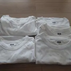 t*i様 難アリ UNIQLO 無地 ホワイト Tシャツ Mサイズ 5枚セット
