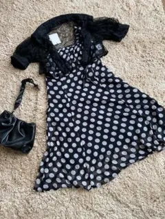 新品タグ付き★ドット柄　ワンピース＆ブラウス2点セット★GRL