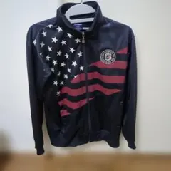 美品Championチャンピオン星条旗柄ジャージトラックジャケット ネイビー L