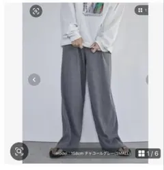 【新品未使用】feepur ゴム編みイージーパンツ M グレー