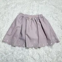 エニィファム　スカート　スカパン　スカラップ刺繍　花柄　110 any FAM