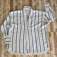 ストライプ 長袖シャツ 白黒