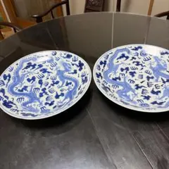染付 皿 2枚セット 藍色 花柄 陶磁器 伊万里皿 - メルカリ