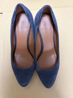 coach コーチ　スエード　ハイヒール　パンプス　ネイビー 7C 24cm