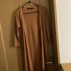 アズール　レンガ色　ロングカーディガン