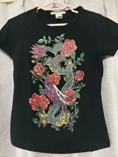 美品 VIVIENNE TAM ドラゴン刺繍 チャイナ 半袖カットソー オレンジ