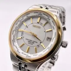稼働品 SEIKO Dolce ワールドタイム 電波ソーラー 腕時計 セイコー