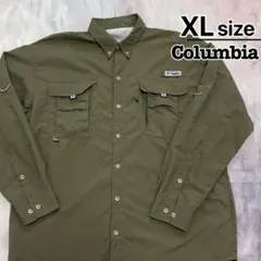 Columbia　PFG　フィッシングシャツ　XL　長袖　カーキ　緑　USA古着のサムネイル
