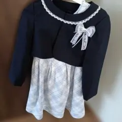 ネイビー レース付きドレスセット130