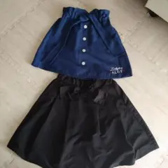 140 スカート2点　紺　黒