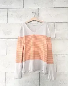 スコットランドカシミヤ VネックGALERIE VIE オレンジ