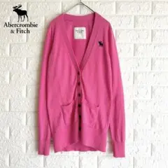 【アバクロンビー＆フィッチ】カーディガン M ピンク コットンカシミヤ