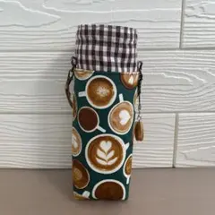 保冷、保温　ペットボトルカバー　　水筒カバー　　コーヒー柄