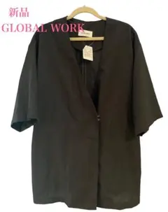 新品タグ付グローバルワーク　GLOBAL WORK リネン混ノーカラージャケットのサムネイル
