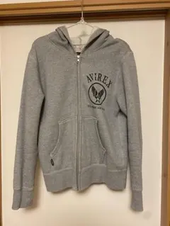 美品AVIREXアヴィレックス グレー フルジップパーカー　Mサイズ