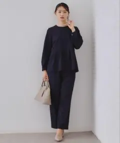 通勤・セレモニー/セットアップ　テーパードパンツ/ダブルクロス【洗濯機洗い可】