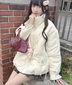 ハートキルティングリボンオーバージャケット