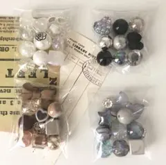4パック／アクリル ビーズ 16mm カスタムペン AB加工 ミックス ハート