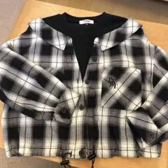 PINK-latte チェック柄 長袖シャツ