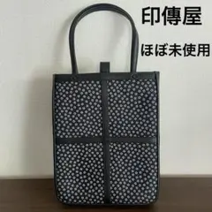 印傳屋 印伝屋 いんでんや ミニトートバッグ ハンドバッグ ネイビー 小花柄のサムネイル