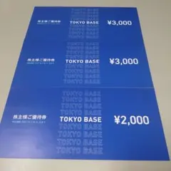 TOKYO BASE 株主優待券 ¥8,000円のサムネイル
