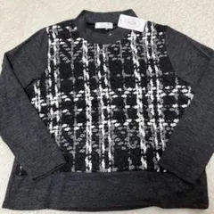 タグ付き　百合　薄手ニット　L