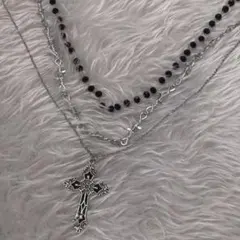 十字架 ネックレス y2k グランジ 3連 ヴィンテージ