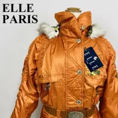 ELLE PARIS ファー付き ナイロンブルゾン オレンジ M 0502-A
