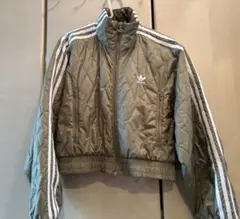 adidas オリーブグリーン キルティングジャケット S