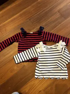 petit main スカラップ　長袖カットソー　2枚セット