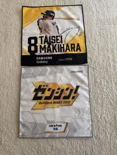ソフトバンクホークス GALAXYシート　牧原大成選手　ゼンシン　タオルセット