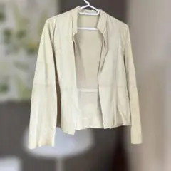 【訳あり】GALERIE VIE ラムレザー ノーカラージャケット