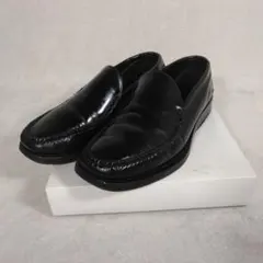 COLE HAAN ブラックレザー ローファー 9W　やや幅広