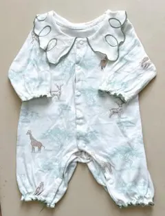 アンバーミミ動物柄フリル付きロンパース66