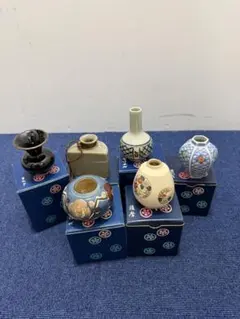 千趣会、花器、ミニ花瓶、豆花瓶、4点セット、陶器、一輪挿し、まとめ