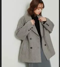 ヘリンボーン ダブルブレストジャケット グレー系